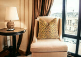 Saffron Animal Print Throw Pillow Cover: Cotton Linen Blend