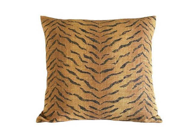 Saffron Animal Print Throw Pillow Cover: Cotton Linen Blend