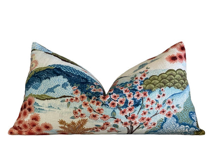 Yuhua Printed Cotton Pillow Cover 18x18, 20x20, 22x22, 24x24, 12x20, 12x22, 14x22, 16x24, 14x46, 14x48 Mill Creek Coral Throw Pillow Cover