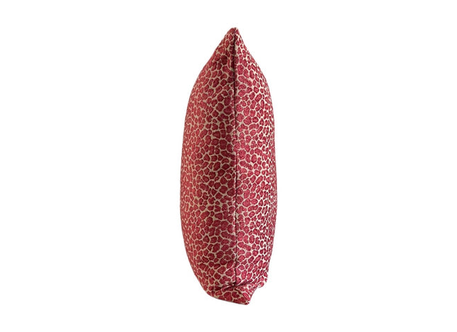 Ruby Cheetah Chenille Throw Pillow Cover: Double Sided Designer Pillow
