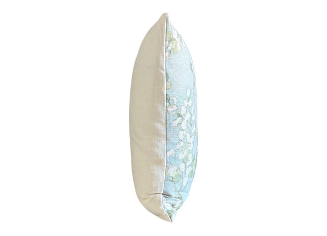 Floral Cotton Blend Throw Pillow Cover: Green Stem Design