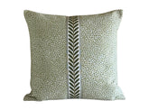 Chenille Throw Pillow Cover: Dotify Pear Green, Double Sided with Decorative Tape
