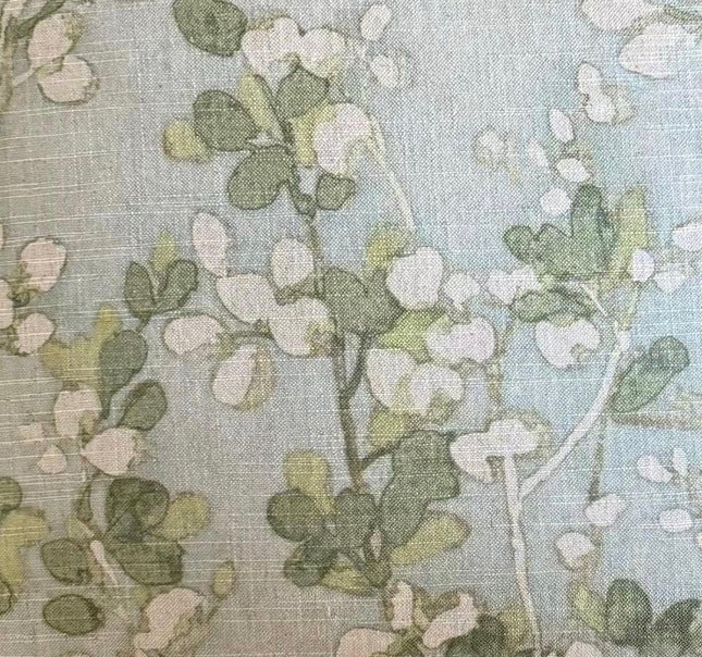 Floral Cotton Blend Throw Pillow Cover: Green Stem Design