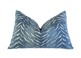 Blue Animal Print Pillow Cover 18x18, 20x20, 22x22, 24x24, 12x20, 12x22, 14x22, 14x48  Throw Pillow Cover