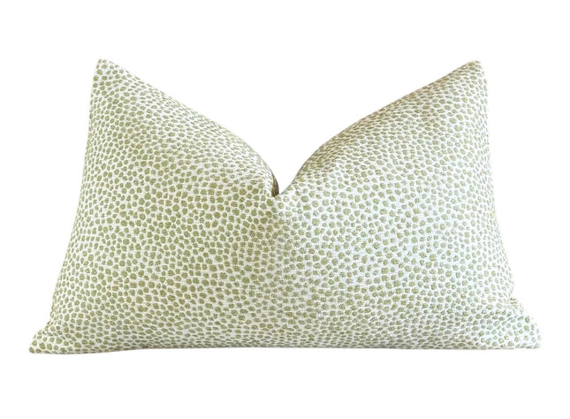 Chenille Throw Pillow Cover: Dotify Pear Green, Double Sided