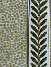 Chenille Throw Pillow Cover: Dotify Pear Green, Double Sided with Decorative Tape