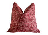 Ruby Cheetah Chenille Throw Pillow Cover: Double Sided Designer Pillow