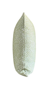 Chenille Throw Pillow Cover: Dotify Pear Green, Double Sided with Decorative Tape