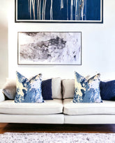 Set of 2 Throw Pillow Covers Abstract Azure by P/Kaufmann 18x18 20x20 22x22 Abstract Throw Pillow Cover Blue Throw Pillow Cover
