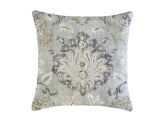Covington Lotus Linen Blend Pillow Cover: Distressed Damask, Mineral Blue