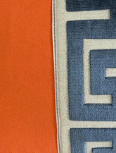 Orange Greek Key Pillow Cover: Coastal Mediterranean Decor