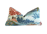 Yuhua Printed Cotton Pillow Cover With Self Welt 18x18, 20x20, 22x22, 24x24, 12x20, 12x22, 14x22, 16x24, 14x46, 14x48 Mill Creek Coral