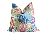 Whimsical Botanical Garden Pillow Cover – Vibrant Artistic Floral Accent