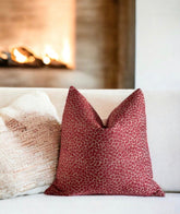 Ruby Cheetah Chenille Throw Pillow Cover: Double Sided Designer Pillow