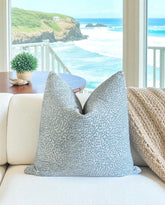 Coastal Chenille Pillow Cover: Light Blue Textured Throw Pillow