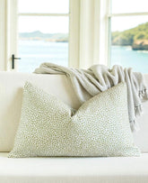 Chenille Throw Pillow Cover: Dotify Pear Green, Double Sided