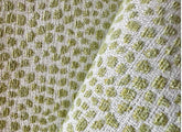 Chenille Throw Pillow Cover: Dotify Pear Green, Double Sided with Decorative Tape