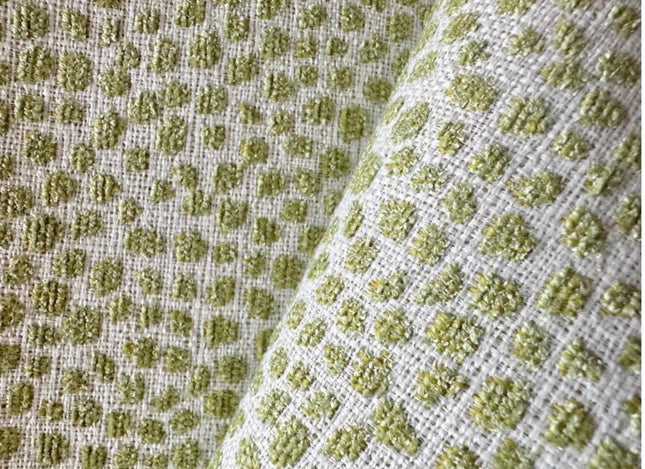 Chenille Throw Pillow Cover: Dotify Pear Green, Double Sided with Decorative Tape
