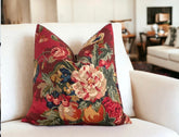 Crimson Queensland Double Sided Throw Pillow Cover 18x18, 20x20, 22x22, 24x24 12x20 12x22 14x22 14x48 Fruit Floral French Country Cover