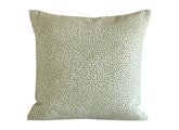 Chenille Throw Pillow Cover: Dotify Pear Green, Double Sided with Decorative Tape