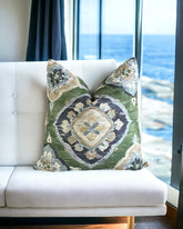 Dorian Grass Printed Cotton Pillow Cover 18x18, 20x20, 22x22, 24x24, 12x20, 12x22, 14x22, 16x24, 14x46, 14x48 Throw Pillow Cover