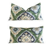 Dorian Grass Printed Cotton Pillow Cover 18x18, 20x20, 22x22, 24x24, 12x20, 12x22, 14x22, 16x24, 14x46, 14x48 Throw Pillow Cover