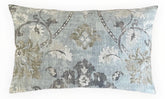Covington Lotus Linen Blend Pillow Cover: Distressed Damask, Mineral Blue
