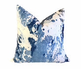 Set of 2 Throw Pillow Covers Abstract Azure by P/Kaufmann 18x18 20x20 22x22 Abstract Throw Pillow Cover Blue Throw Pillow Cover