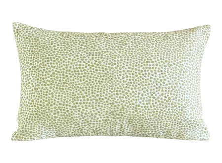 Chenille Throw Pillow Cover: Dotify Pear Green, Double Sided