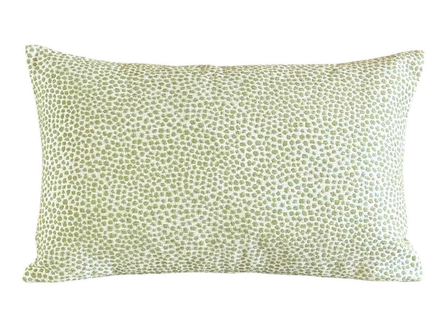 Chenille Throw Pillow Cover: Dotify Pear Green, Double Sided