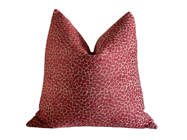 Ruby & Gold Cheetah Chenille Double Sided Throw Pillow Cover 18x18, 20x20, 22x22, 24x24 12x20 12x22 14x24 Ruby Gold Cheetah Pillow Cover