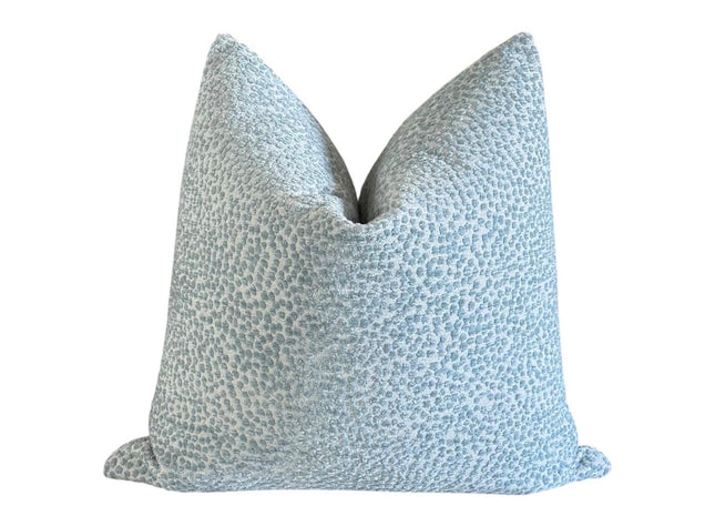 Coastal Chenille Pillow Cover: Light Blue Textured Throw Pillow