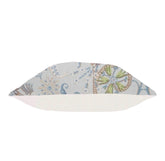 Peacock Garden Linen Pillow Cover: Aqua Bird Print Throw Pillow