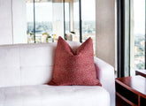 Ruby Cheetah Chenille Throw Pillow Cover: Double Sided Designer Pillow