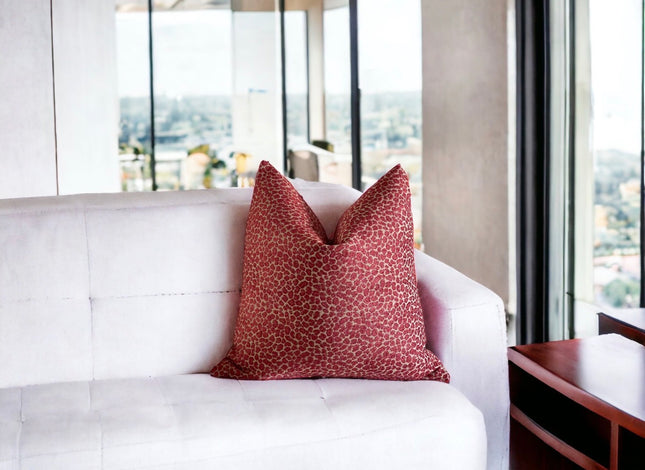 Ruby Cheetah Chenille Throw Pillow Cover: Double Sided Designer Pillow