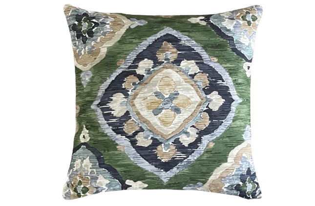 Dorian Grass Printed Cotton Pillow Cover 18x18, 20x20, 22x22, 24x24, 12x20, 12x22, 14x22, 16x24, 14x46, 14x48 Throw Pillow Cover