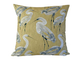 Egret Watercolor Pillow Cover – Citron Coastal Elegance