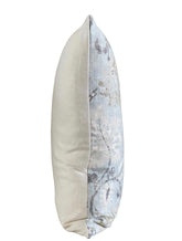 Covington Lotus Linen Blend Pillow Cover: Distressed Damask, Mineral Blue