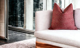 Ruby Cheetah Chenille Throw Pillow Cover: Double Sided Designer Pillow