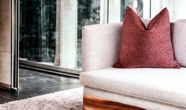 Ruby Cheetah Chenille Throw Pillow Cover: Double Sided Designer Pillow