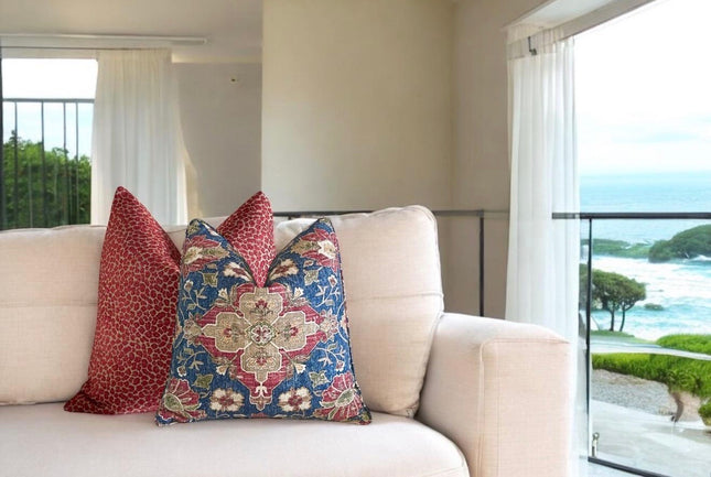 Ruby Cheetah Chenille Throw Pillow Cover: Double Sided Designer Pillow