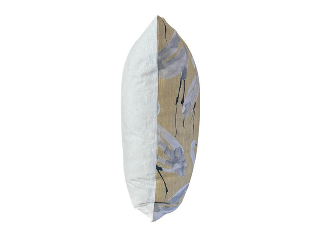 Egret Watercolor Pillow Cover – Citron Coastal Elegance
