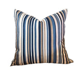 Set of Two Throw Pillows Glee & Indigo Blue Throw Pillows Navy Throw Pillow Covers 18x18 20x20 22x22 24x24 Striped Throw Pillows