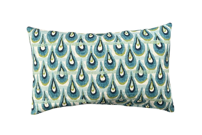 Peacock Throw Pillow Cover 18x18 20x20 22x22 24x24 12x20 14x22 Chloe Birchcloth Navy Blue Teal Lime Ivory Geometric Modern