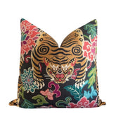 Tibetan Tiger Pillow Cover 18x18, 20x20, 22x22, 24x24, 12x20, 12x22, 14x22 Chinoiserie Throw Pillow Cover Chinoiserie Asian Tiger Cover