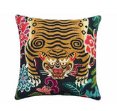 Tibetan Tiger Pillow Cover 18x18, 20x20, 22x22, 24x24, 12x20, 12x22, 14x22 Chinoiserie Throw Pillow Cover Chinoiserie Asian Tiger Cover